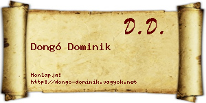Dongó Dominik névjegykártya